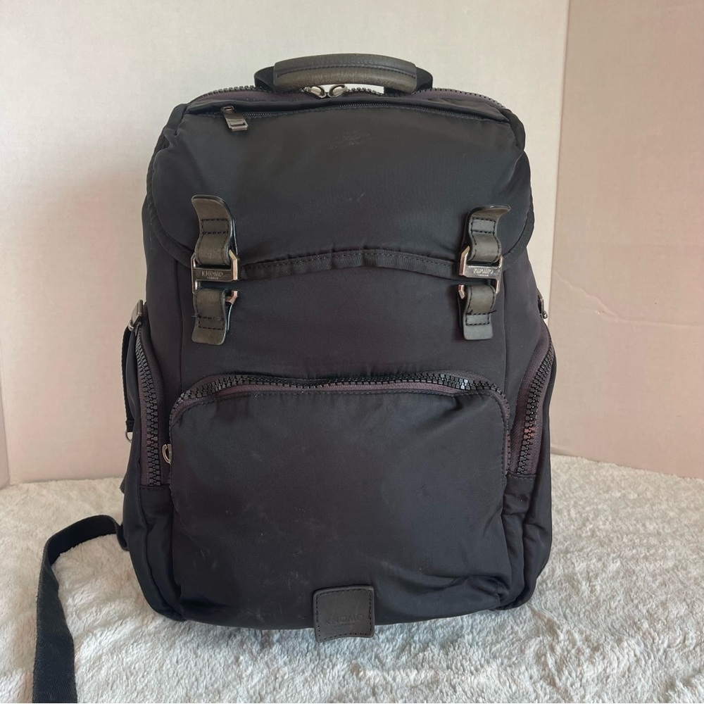 KNOMO Laptop Backpack for Men and Women Fits up to 16" Laptop Black, black